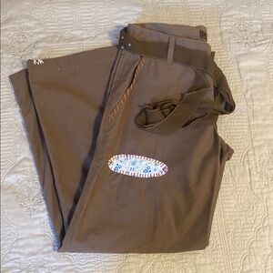 Straight Wide Leg Stitches & Patches Cargo Style Pants